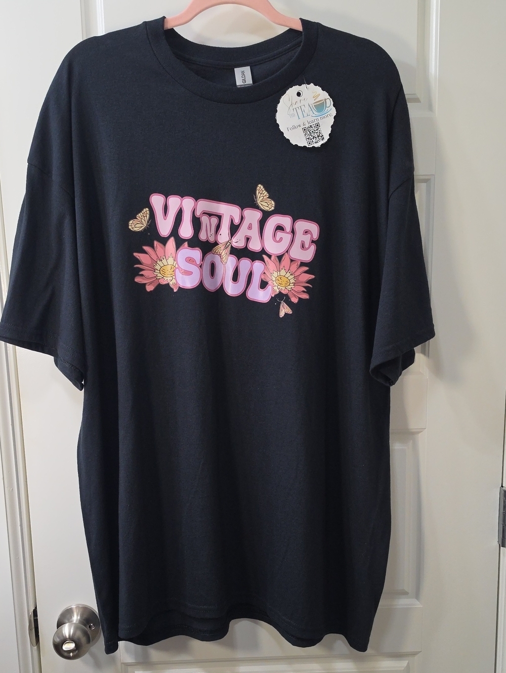 Gildan Black Heavy Cotton Tee with Vintage Soul Graphic - XXL